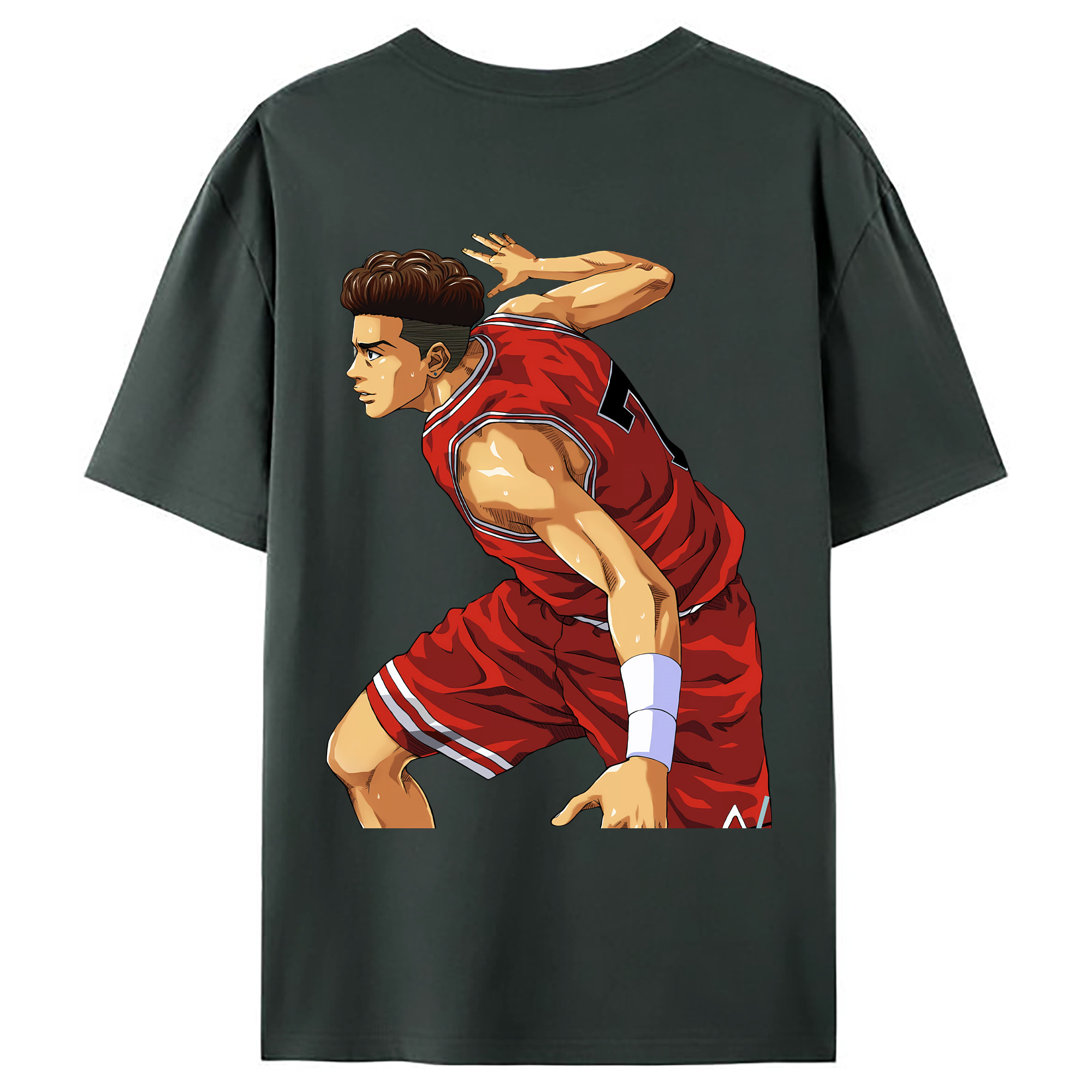 （画像用） SLAM DUNK／スラムダンク 綿100％ メンズ半袖Tシャツ（バックプリント） 通気性